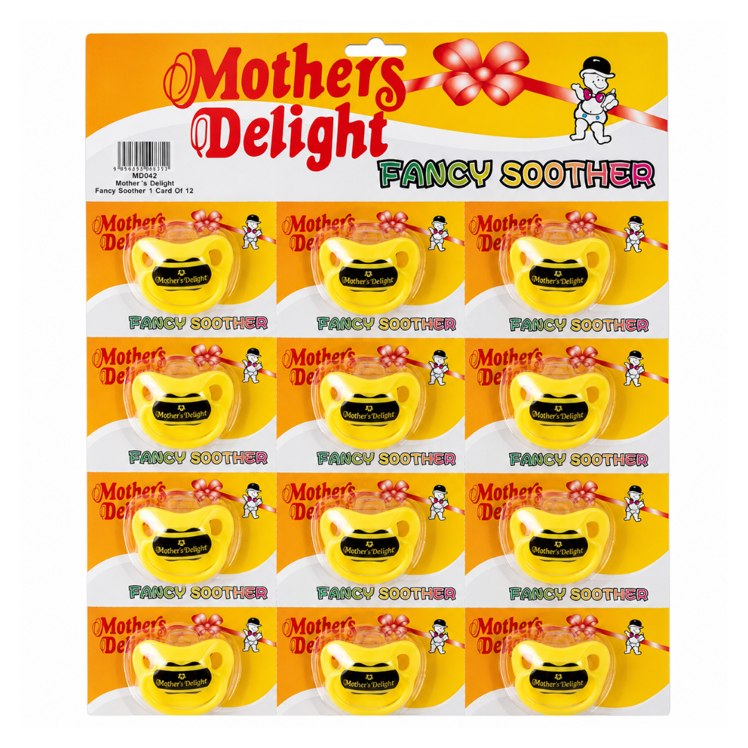 Mother's Delight Fancy Latex Soother 3 Types on Card 12 x 1 Piece